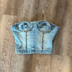 Edikted Studded Denim Top